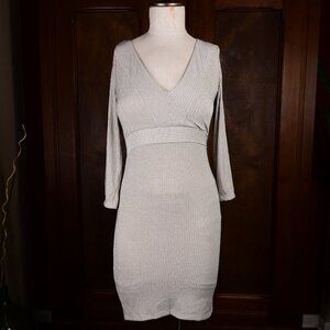 Forever 21 Women's Short LE Champagne Long Sleeve Dress Size M NWT